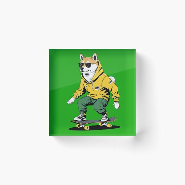Item preview, Cool Skateboarding Shiba Inu designed and sold by Structure-Blue.