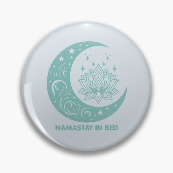 Item preview, Namastay in Bed - lotus blossom - moon (aqua) designed and sold by 247DesignStudio.