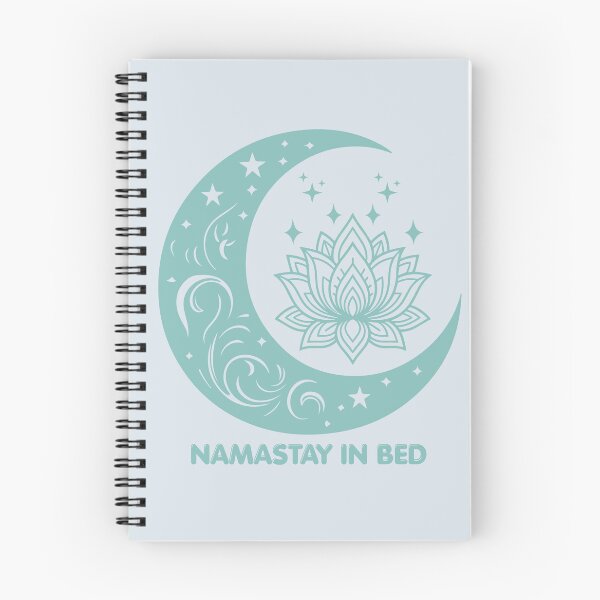 Item preview, Namastay in Bed - lotus blossom - moon (aqua) designed and sold by 247DesignStudio.