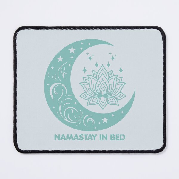 Item preview, Namastay in Bed - lotus blossom - moon (aqua) designed and sold by 247DesignStudio.