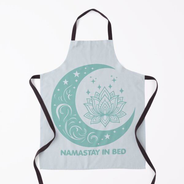 Item preview, Namastay in Bed - lotus blossom - moon (aqua) designed and sold by 247DesignStudio.