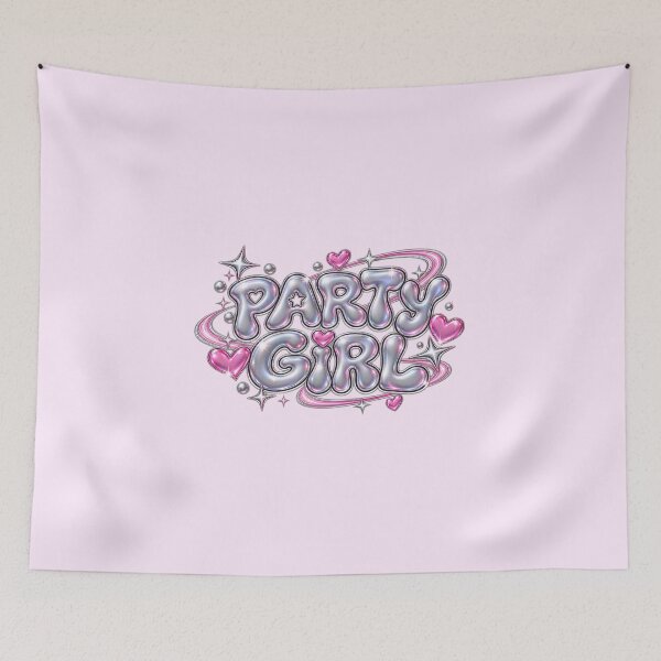 Item preview, Party Girl Chrome Chrome Bubble Text designed and sold by Inkworksbyshery.