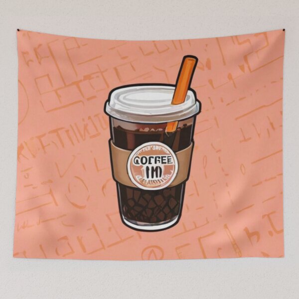 Item preview, Retro Iced Coffee Cup Graphic Illustration – Aesthetic Coffee Lover Art designed and sold by BLUESKY11a.