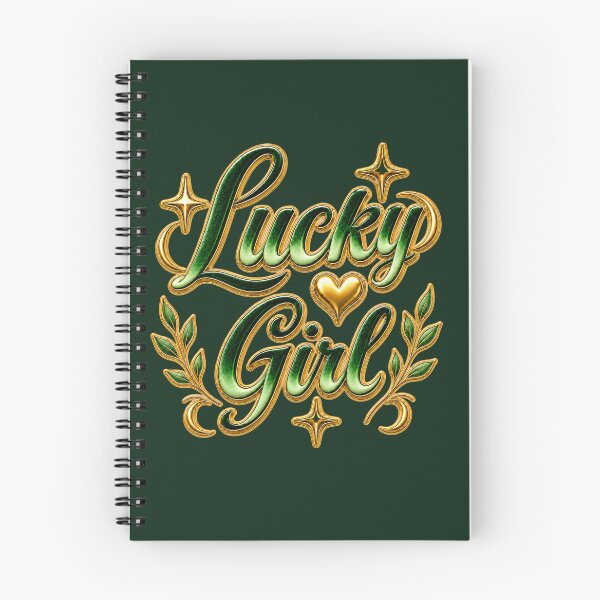 Item preview, Lucky Girl - Emerald & Gold Typography designed and sold by TatyanaArt.