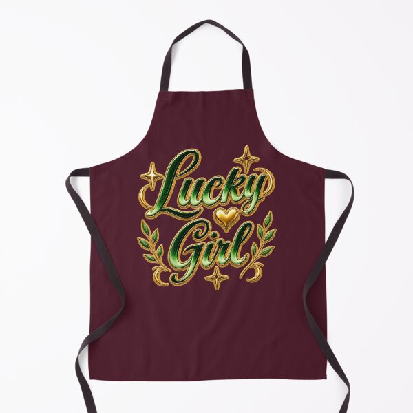 Item preview, Lucky Girl - Emerald & Gold Typography designed and sold by TatyanaArt.