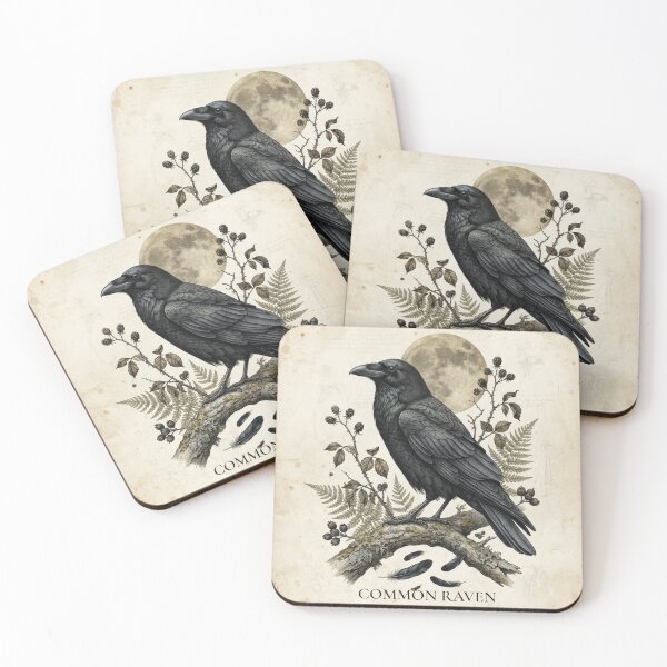 Item preview, Common Raven Vintage Natural History Bird Plate designed and sold by RookAndLantern.