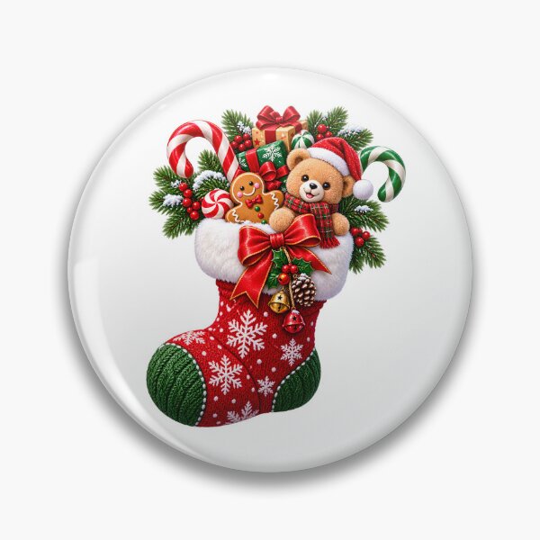 Item preview, Cozy Christmas Stocking with Teddy Bear designed and sold by TinyWeird.