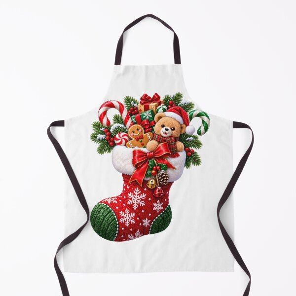 Item preview, Cozy Christmas Stocking with Teddy Bear designed and sold by TinyWeird.