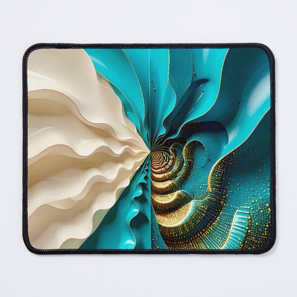 Item preview, Ocean Turquoise and Alabaster Ribbon Vortex designed and sold by Vicky Brago-Mitchell®.
