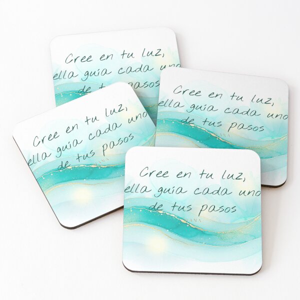 Item preview, Believe in Your Light — Inspirational Quote Turquoise and Gold Watercolor designed and sold by Hawaii26.