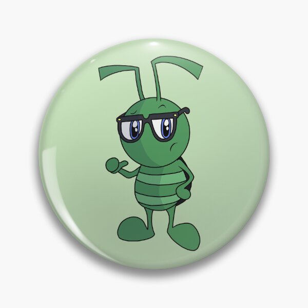 Item preview, Cute Kawaii Green Bug with Glasses - Smart Nerdy Cozy Critter Cartoon designed and sold by CozyCritters8.