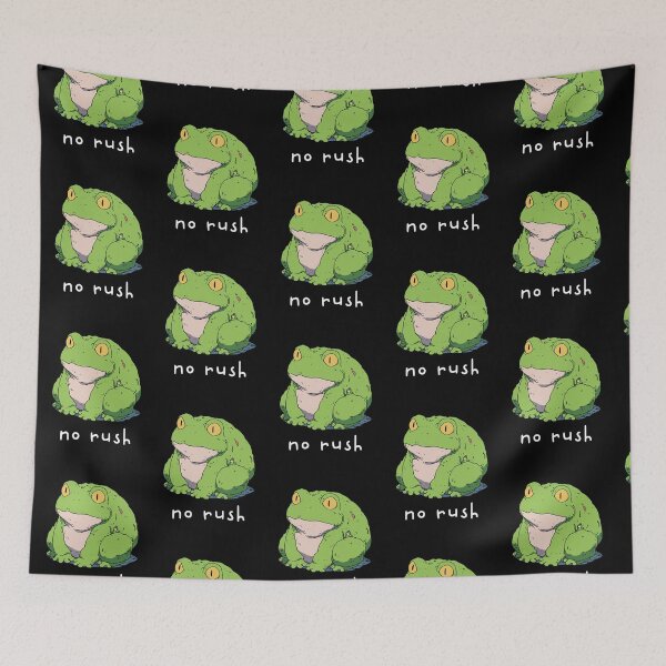 Item preview, No Rush Chonky Green Toad | Wholesome Relatable Animal Art designed and sold by kuwagatamushi.