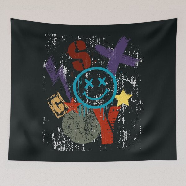 Item preview, Grunge Smiley X Streetwear – Distressed Punk Graphic Design designed and sold by FatmaAhmed90.