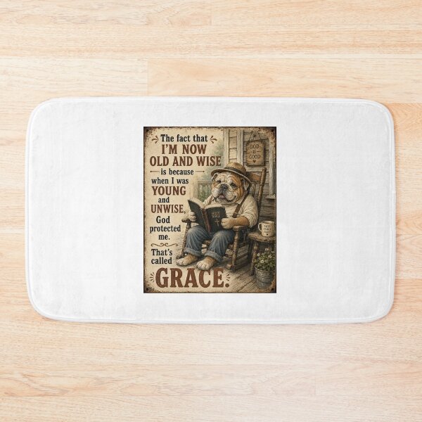 Item preview, Old and Wise Bulldog Christian T-Shirt Art – God’s Grace Bible Porch Design designed and sold by TerScott.