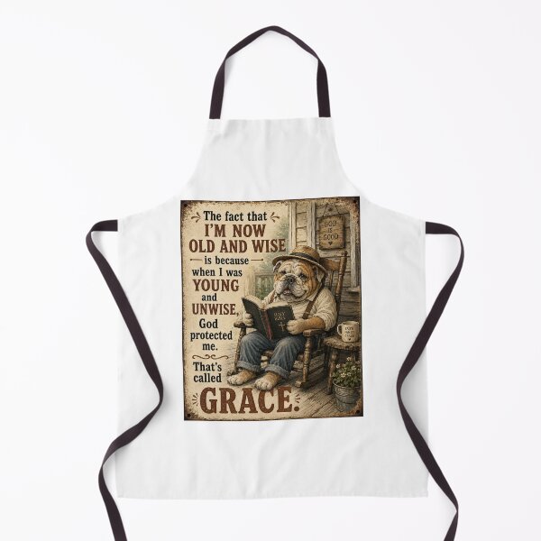 Item preview, Old and Wise Bulldog Christian T-Shirt Art – God’s Grace Bible Porch Design designed and sold by TerScott.
