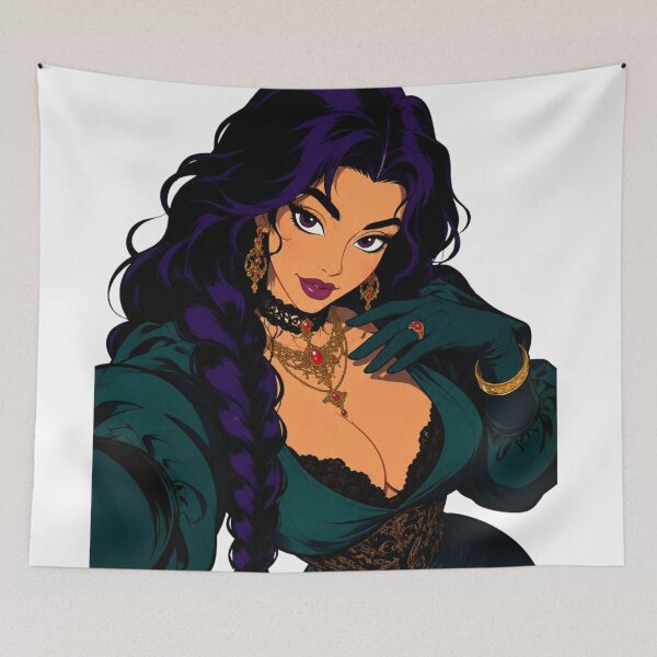 Item preview, Gothic Sorceress Pin-Up – Retro Cartoon Femme Fatale designed and sold by  Hollow Moon Studios..