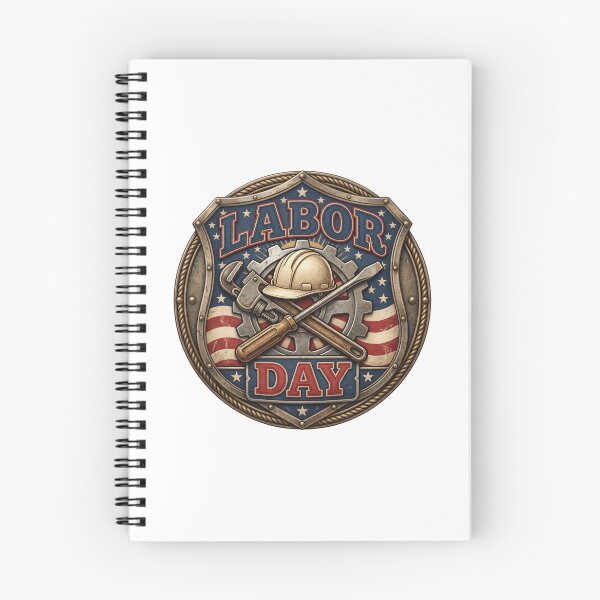 Item preview, Rugged Industrial Labor Day Shirt - Riveted Gear Badge Tee designed and sold by relso.