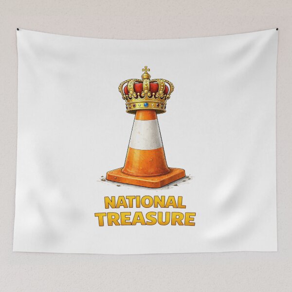 Item preview, National Treasure Funny Traffic Cone Crown Humor Design. designed and sold by The-T-In-Retro.