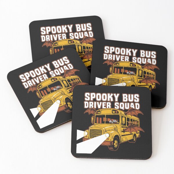 Item preview, Spooky Bus Driver Squad Skeleton Bat Wings Halloween School Bus designed and sold by TeNovaStudio.