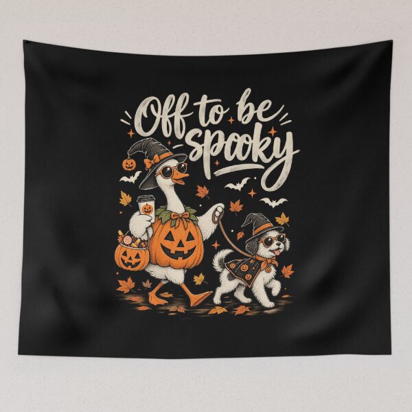 Item preview, Off To Be Spooky Goose Walking Dog Halloween Coffee Pumpkin Funny Goose designed and sold by Trendably.