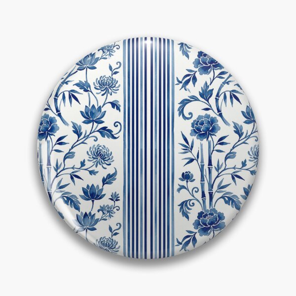 Item preview, Blue and white floral pattern with Chinoiserie flare designed and sold by Miller Designs Print & Pattern.