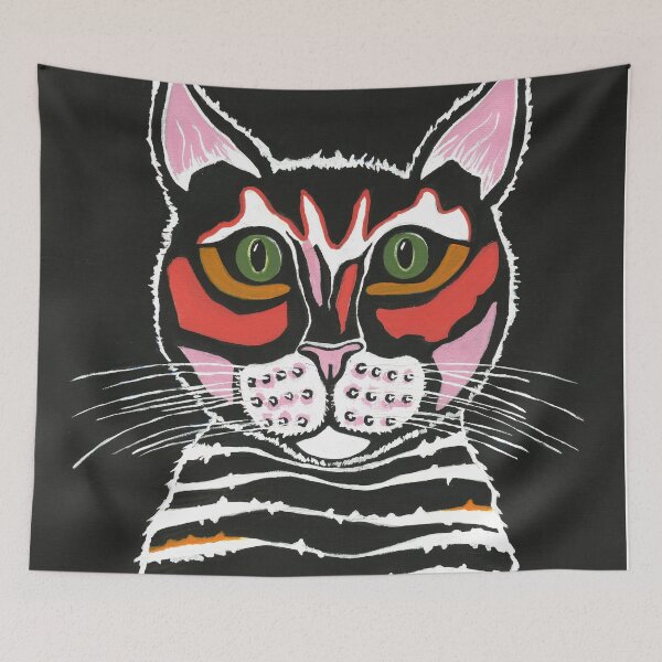 Item preview, Funny Black And White Striped Cat designed and sold by Sartoris Art.