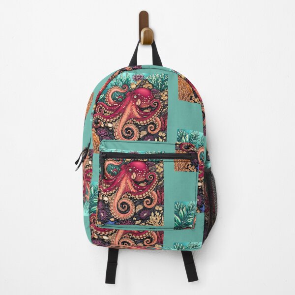 Item preview, Majestic Sea Creatures - Vibrant Octopus in Coral Reef designed and sold by ScenicRoute66.