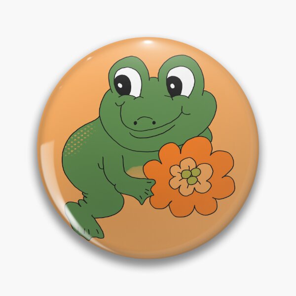 Item preview, Froggy with Flower (Orange) designed and sold by yellowflowerhut.