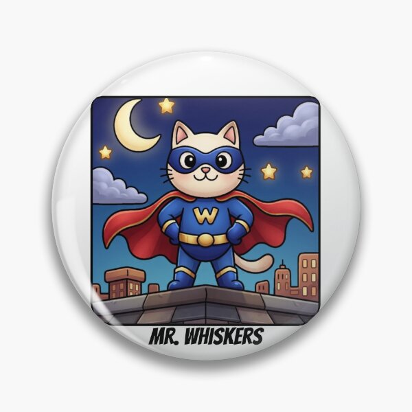 Item preview,  Mr. William T. Whiskers - Cute Superhero Cat Children's Art designed and sold by ScenicRoute66.