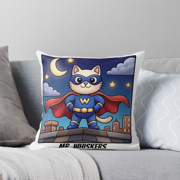 Item preview,  Mr. William T. Whiskers - Cute Superhero Cat Children's Art designed and sold by ScenicRoute66.