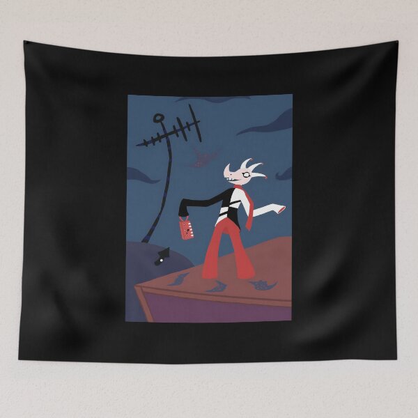 Item preview, Whimsical Creature in Midnight Landscape designed and sold by Catsi-Nook-Art.