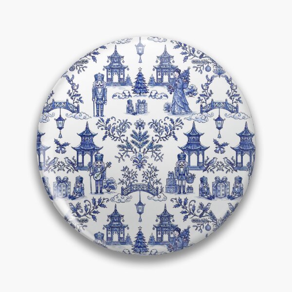 Item preview, Blue and White Christmas Chinoiserie  designed and sold by Miller Designs Print & Pattern.