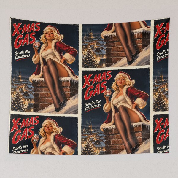 Item preview, X-Mas Gas Smells Like Christmas Pin Up designed and sold by obstinator.