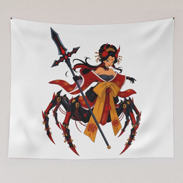 Item preview, Samurai Spider Woman – Japanese Fantasy Pin-Up designed and sold by  Hollow Moon Studios..