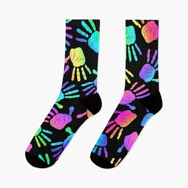 Item preview, Rainbow Colors Hand Prints Pattern designed and sold by Sartoris Art.