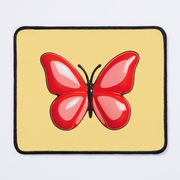 Item preview, Red Glossy Puffy Butterfly Retro Pop Art designed and sold by daila70.