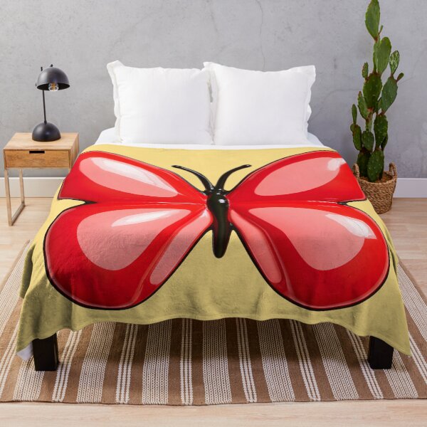 Item preview, Red Glossy Puffy Butterfly Retro Pop Art designed and sold by daila70.