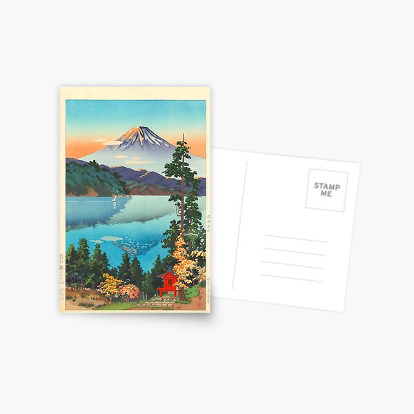 Item preview, Lake Ashi In The Hakone Hills in Early Autumn Tsuchiya Koitsu Print designed and sold by Sintija BILIKA.