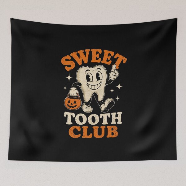 Item preview, sweet tooth club smiling candy tooth halloween art designed and sold by anapldv.