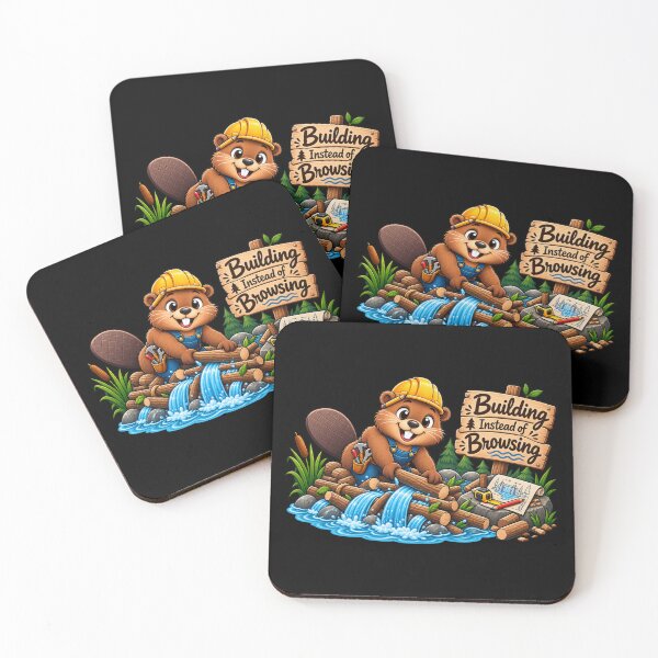 Item preview, Building Instead of Browsing – Funny Beaver Digital Detox designed and sold by Animal Puns.