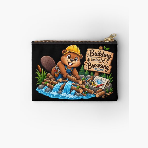 Item preview, Building Instead of Browsing – Funny Beaver Digital Detox designed and sold by Animal Puns.