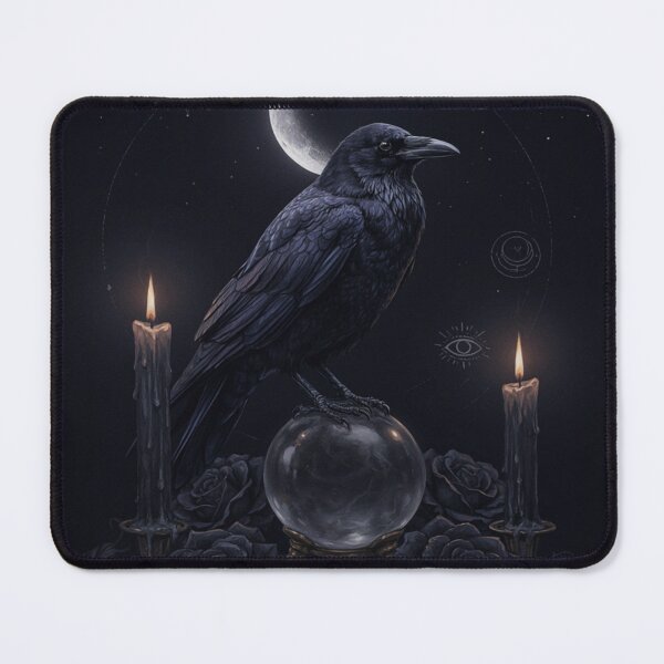 Item preview, Gothic Raven Crystal Ball Witchcore Fortune Teller designed and sold by JanjjaSoulInk.