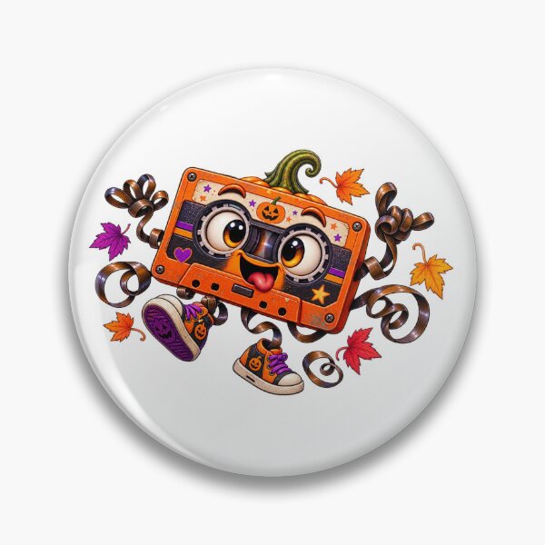 Item preview, Cassette Pumpkin – Retro Halloween Tape Character designed and sold by The Cutting Room.
