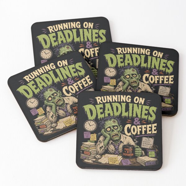 Item preview, Running on Deadlines & Coffee designed and sold by QuixoticDigital.