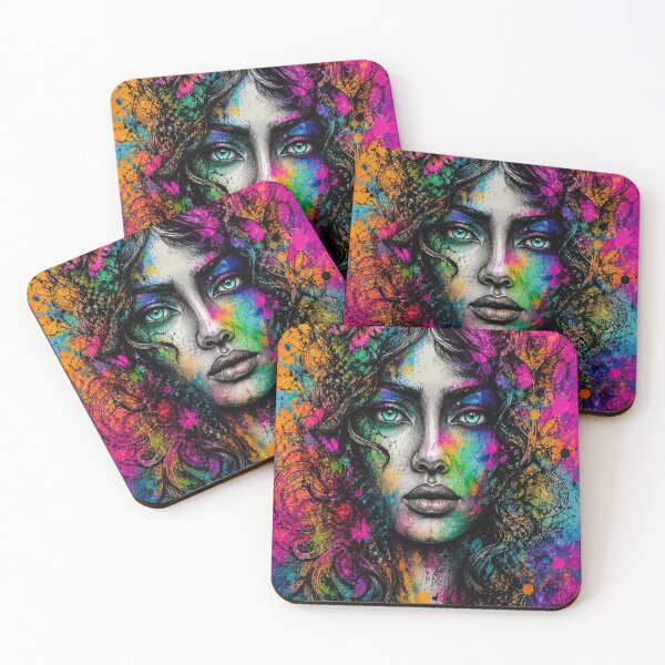 Item preview, Vibrant Floral Woman Portrait designed and sold by Vibrant Magical Shop.