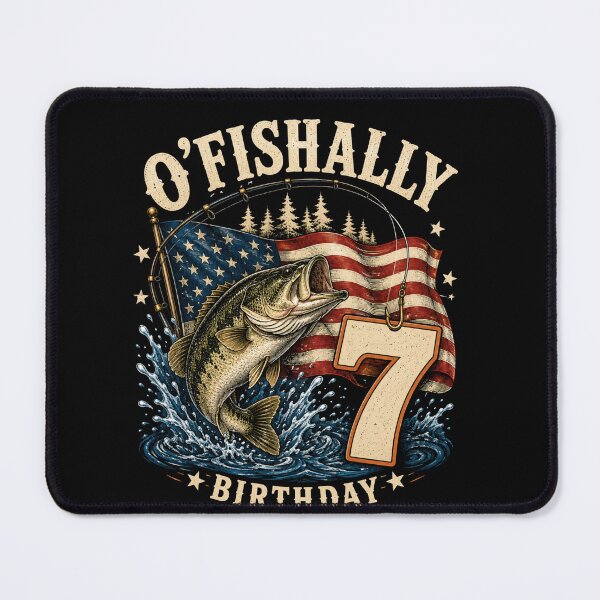 Item preview, Bass Fishing Birthday 7 American Flag Fish Graphic designed and sold by anapldv.