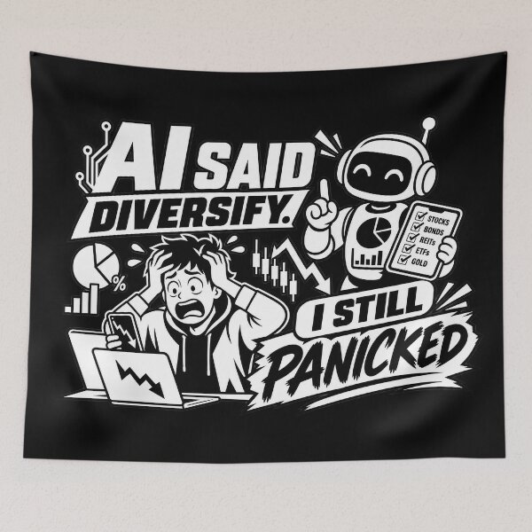 Item preview, AI Said Diversify I Still Panicked – Funny Investor Tech Design designed and sold by NOVYXEL.