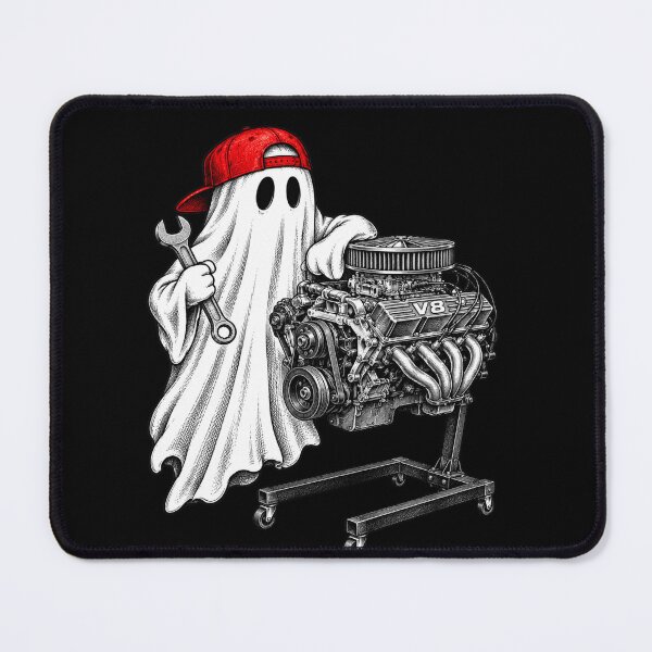 Item preview, Ghost Mechanic with Wrench and V8 Engine Artwork designed and sold by anapldv.