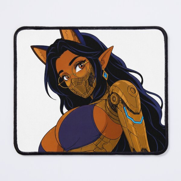 Item preview, Cyber Cat Girl Pin-Up – Retro Sci-Fi Cartoon designed and sold by Hollow Moon Studios..