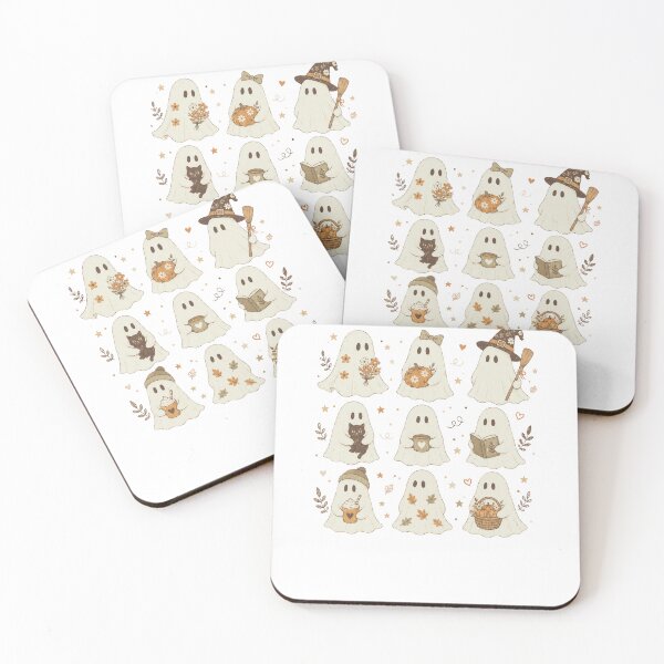 Aperçu de l'œuvre Cute Autumn Ghosts Halloween Illustration Set créée et vendue par CByLimbo.
